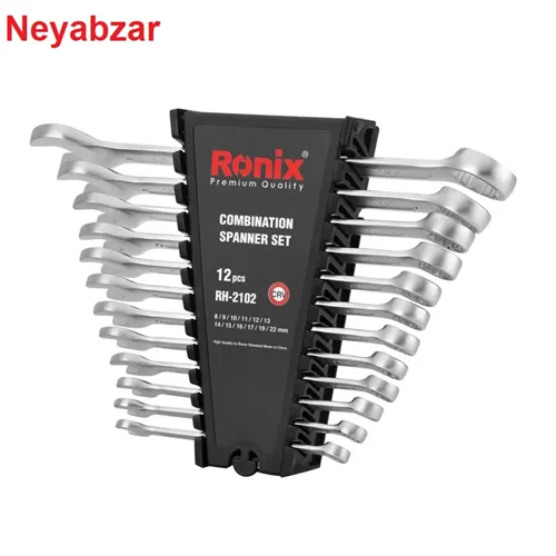 مجموعه 12 عددی آچار یک سر تخت یک سر رینگ RH-2102