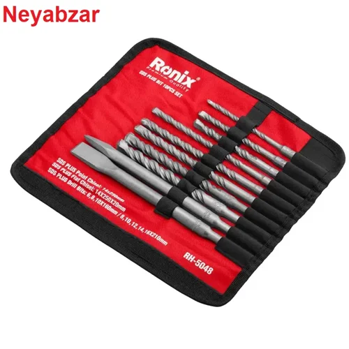 ست مته و قلم چهار شیار 10 عددی RH-5048 رونیکس