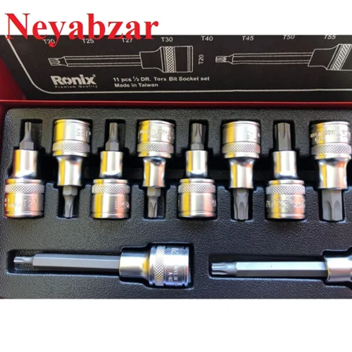 جعبه بکس 1/2 اینچی ستاره ای بلند 11 پارچه RH-2693 رونیکس