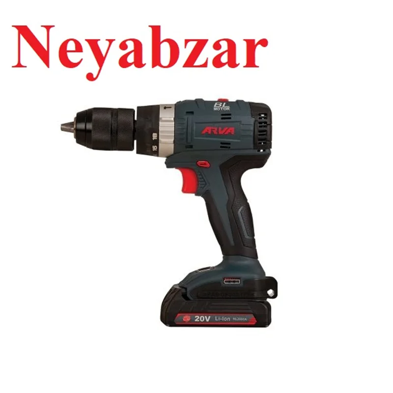 دریل پیچ گوشتی شارژی چکشی براشلس ۲۰ ولت مدل ۵۸۵۴ آروا